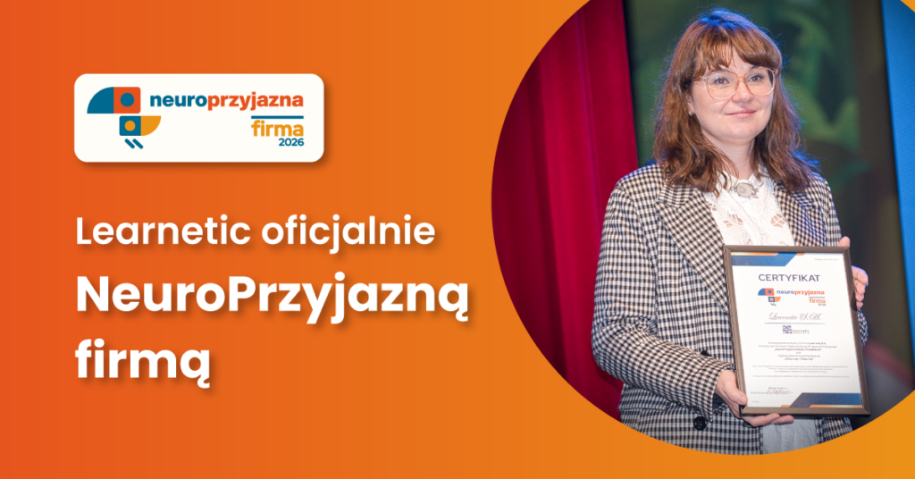 nagroda dla learnetic - tytuł firmy neuroprzyjaznej